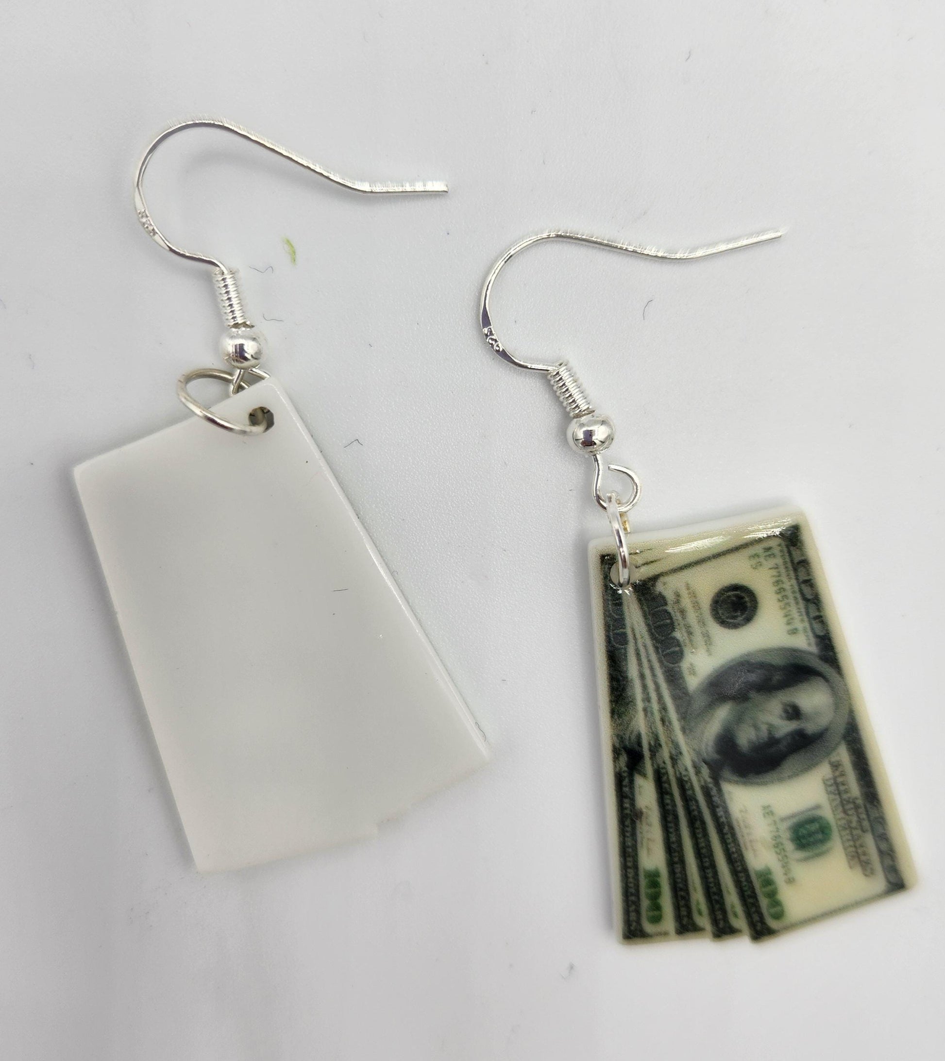 Hundred dollar bill earrings