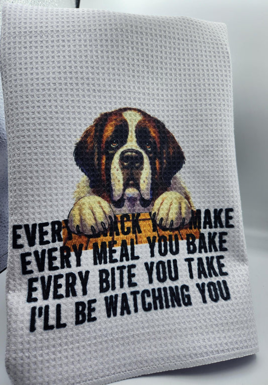 Kitchen Towel Boxer Every Snack Make St. Bernard