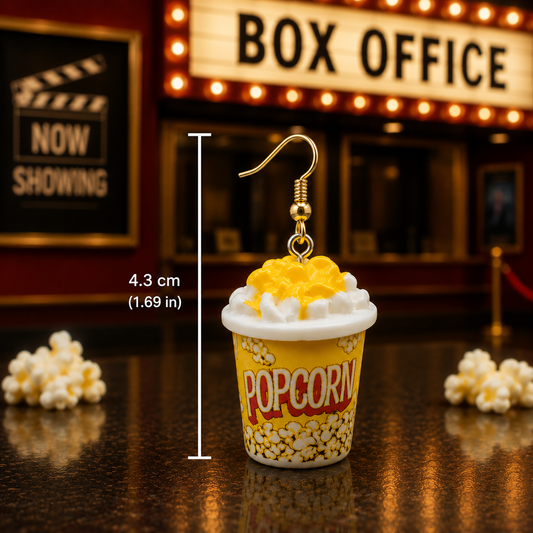 Popcorn Bucket Earrings – Movie Theater Inspired Mini Food Jewelry