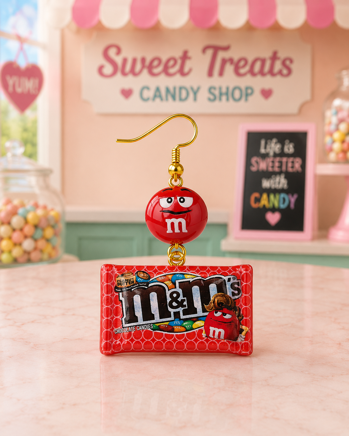 M & M earrings