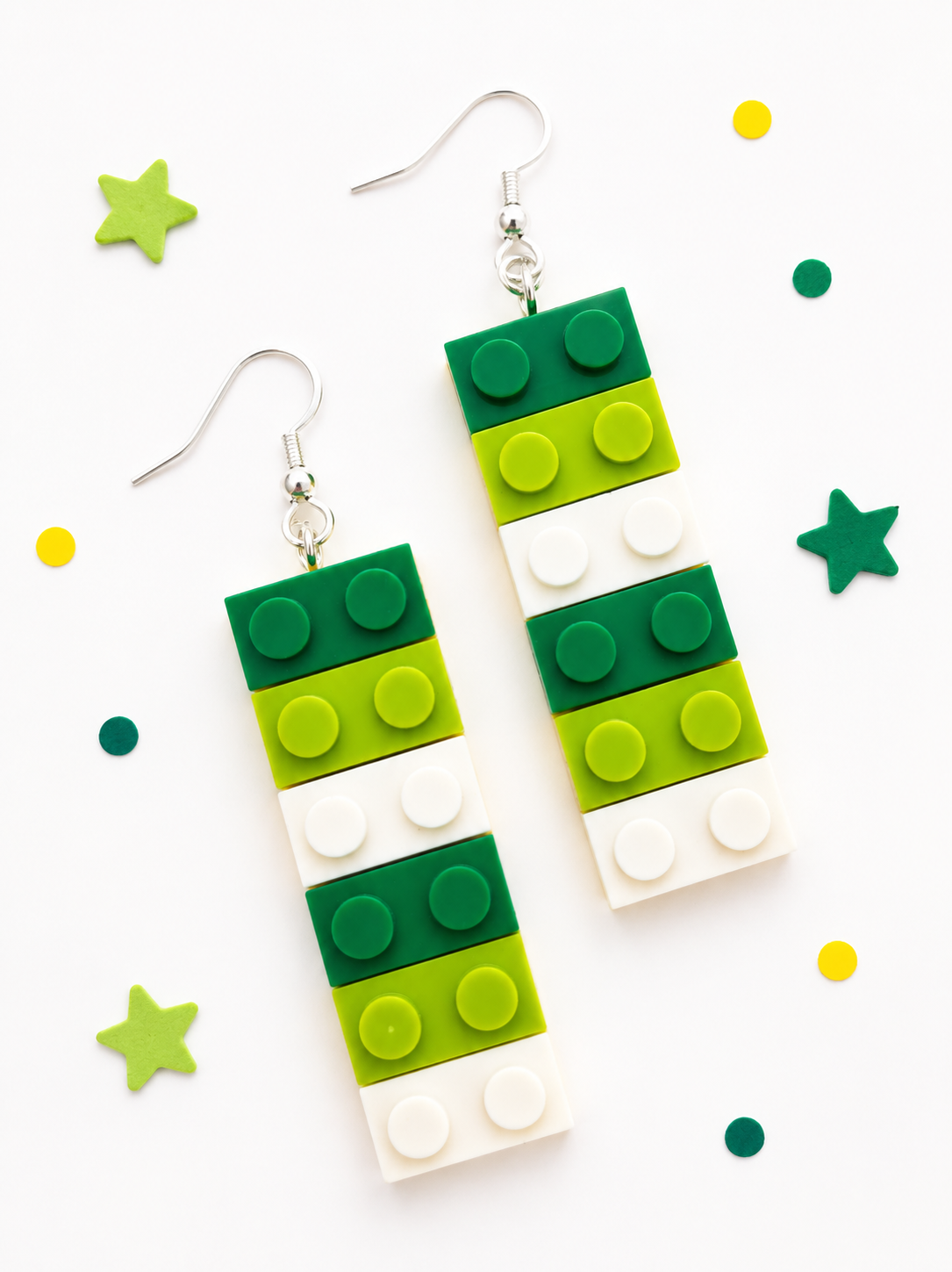 Build your look brick by brick with these playful building block-style earrings!
