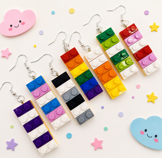 Build your look brick by brick with these playful building block-style earrings!