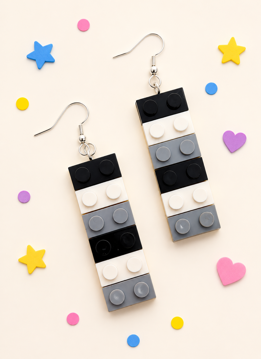 Build your look brick by brick with these playful building block-style earrings!