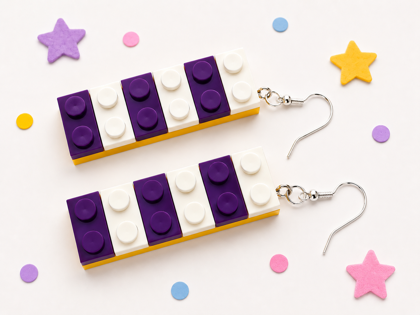 Build your look brick by brick with these playful building block-style earrings!