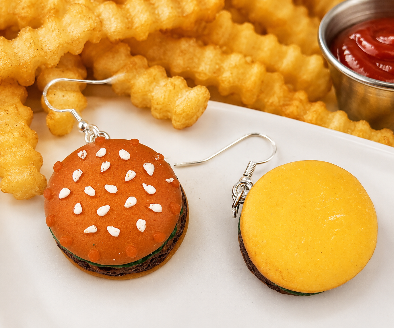 Burger Earrings