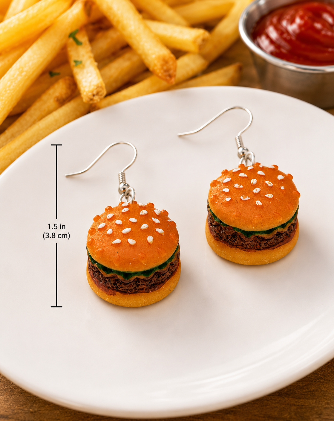 Burger Earrings