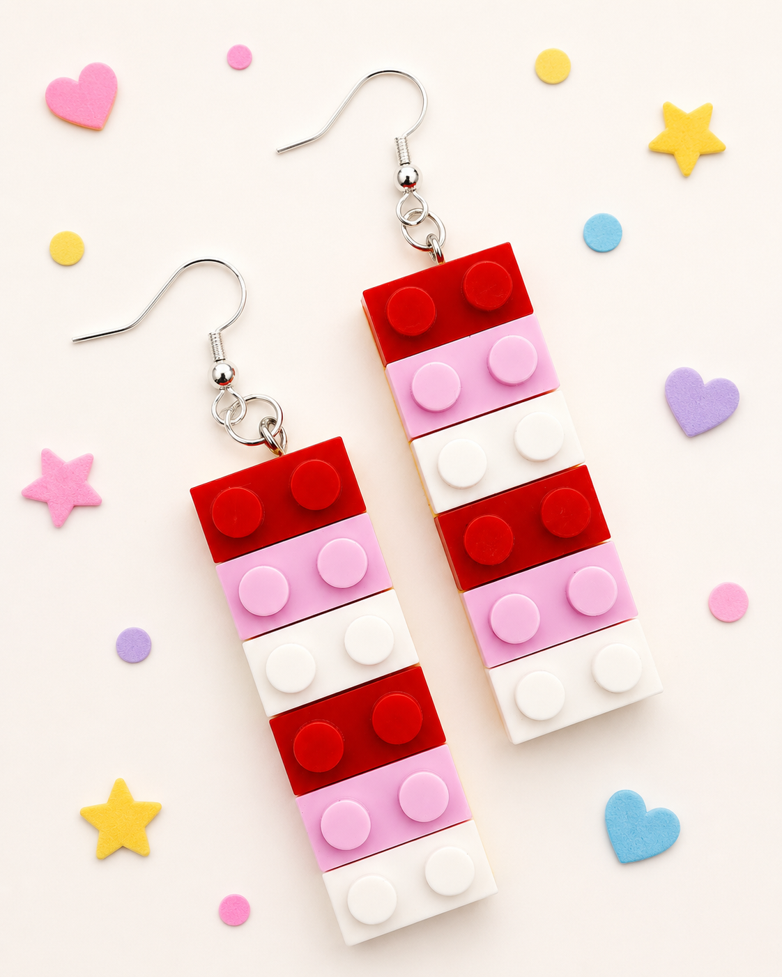 Build your look brick by brick with these playful building block-style earrings!