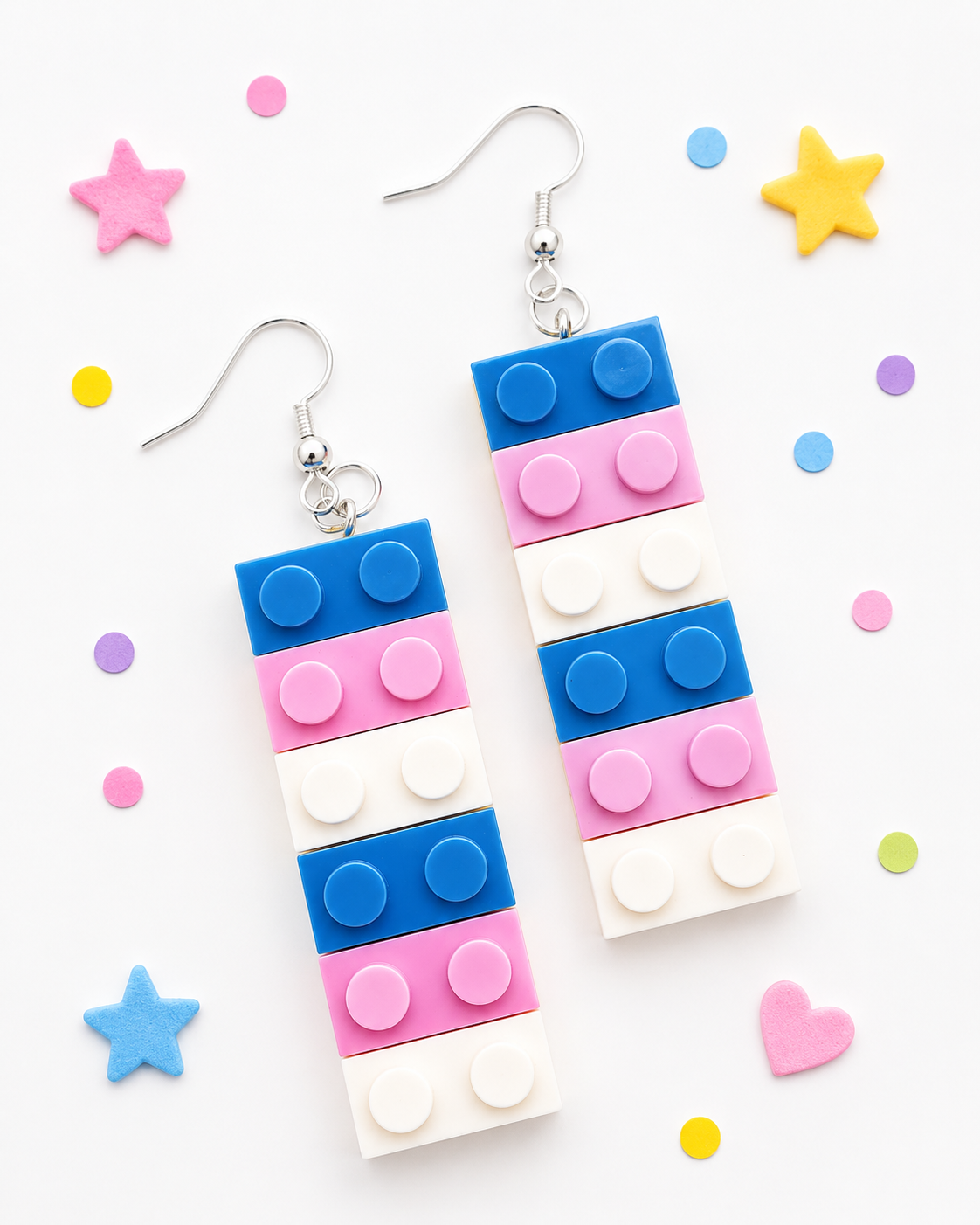 Build your look brick by brick with these playful building block-style earrings!