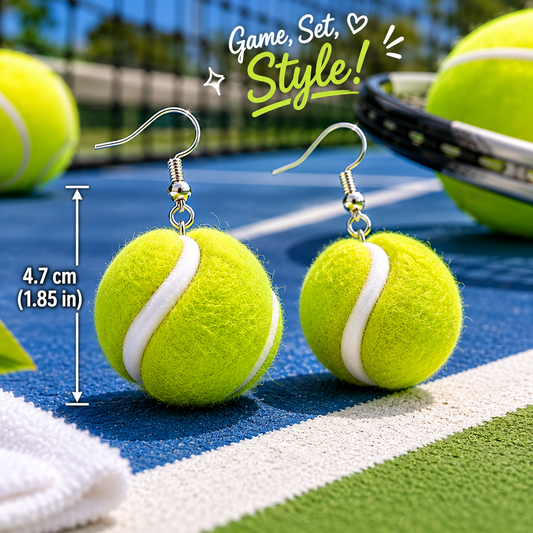 Tennis Ball Earrings – Fun Sports Jewelry for Tennis Lovers | Unique Gift for Athletes, Coaches, Players & Fans | Quirky Statement Earrings