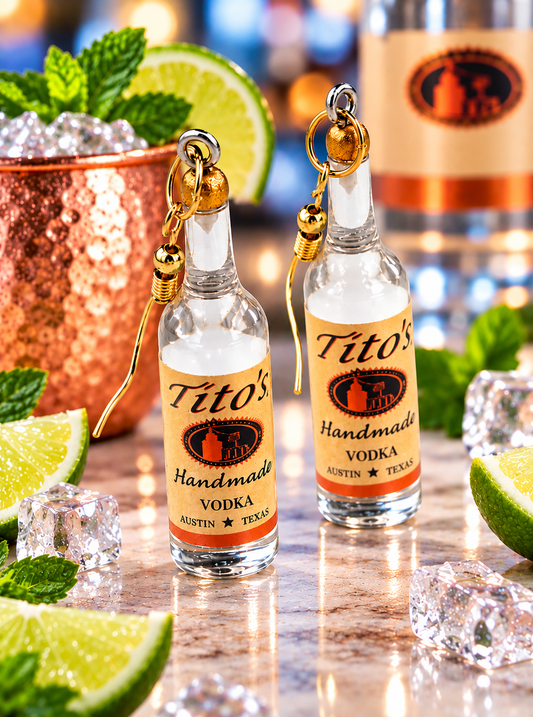 Vodka Bottle Earrings – Mini Liquor Bottle Dangle Earrings
