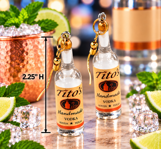 Vodka Bottle Earrings – Mini Liquor Bottle Dangle Earrings