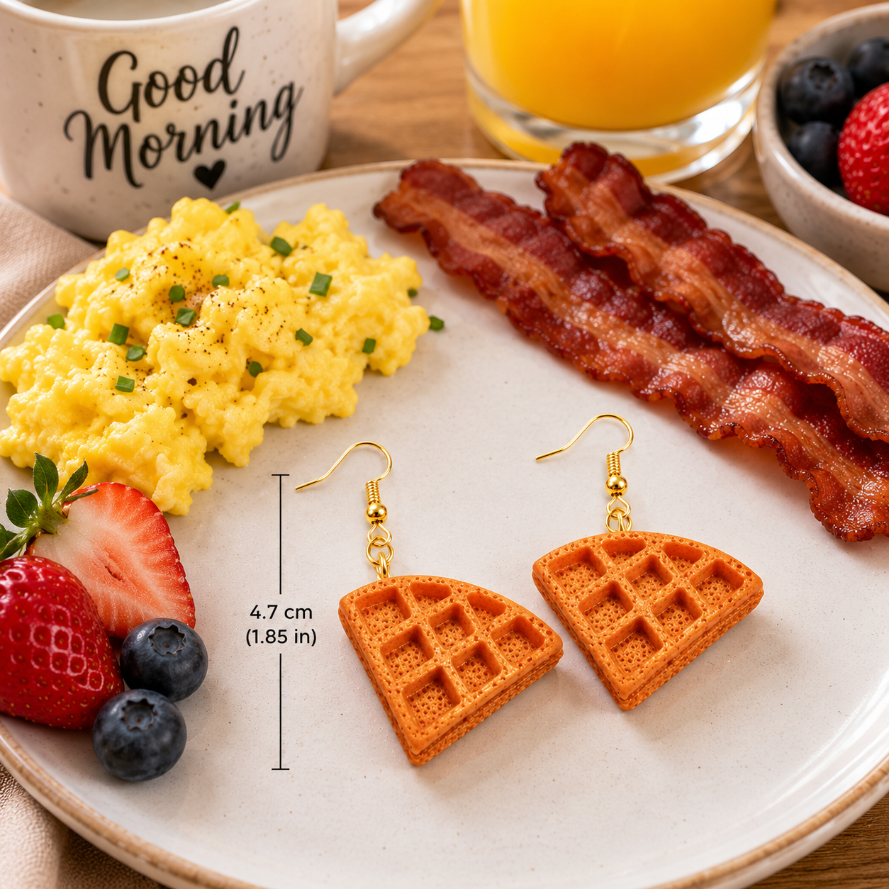 Waffle Earrings – Breakfast Jewelry,