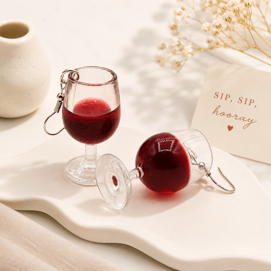 Sip Happens Wine Glass Earrings